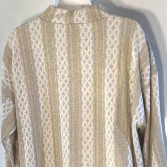Cato NWT SZ 2X 3X Muted Camel & White longer top cable knit soft stretchy comfy - Picture 5 of 10
